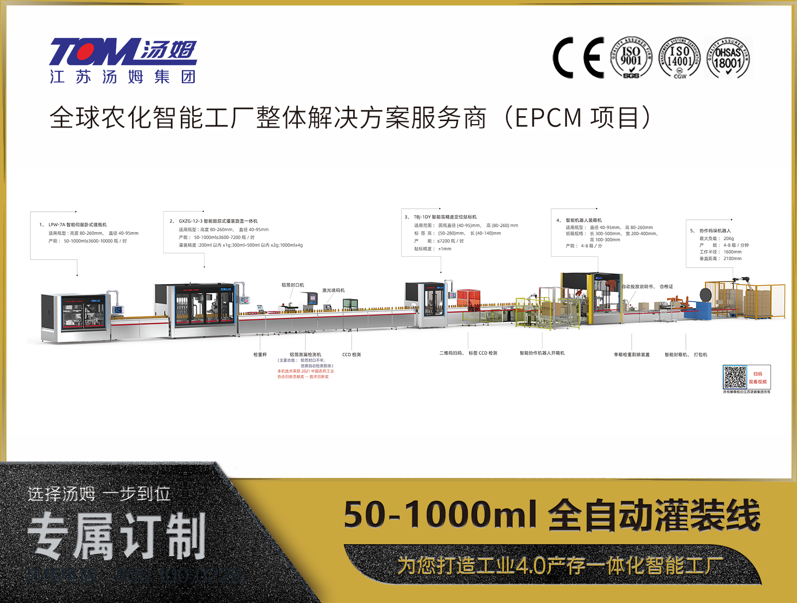 50-1000ml重型機(jī)組灌裝線（柔性化生產(chǎn)100ml≤7200瓶/時(shí)，1000ml≤3600瓶/時(shí)）